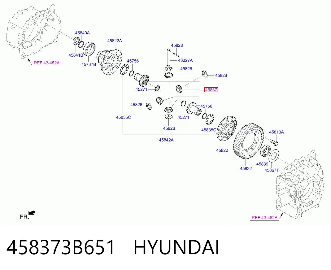 458373B651 Hyundai/Kia Шестерня дифференциала