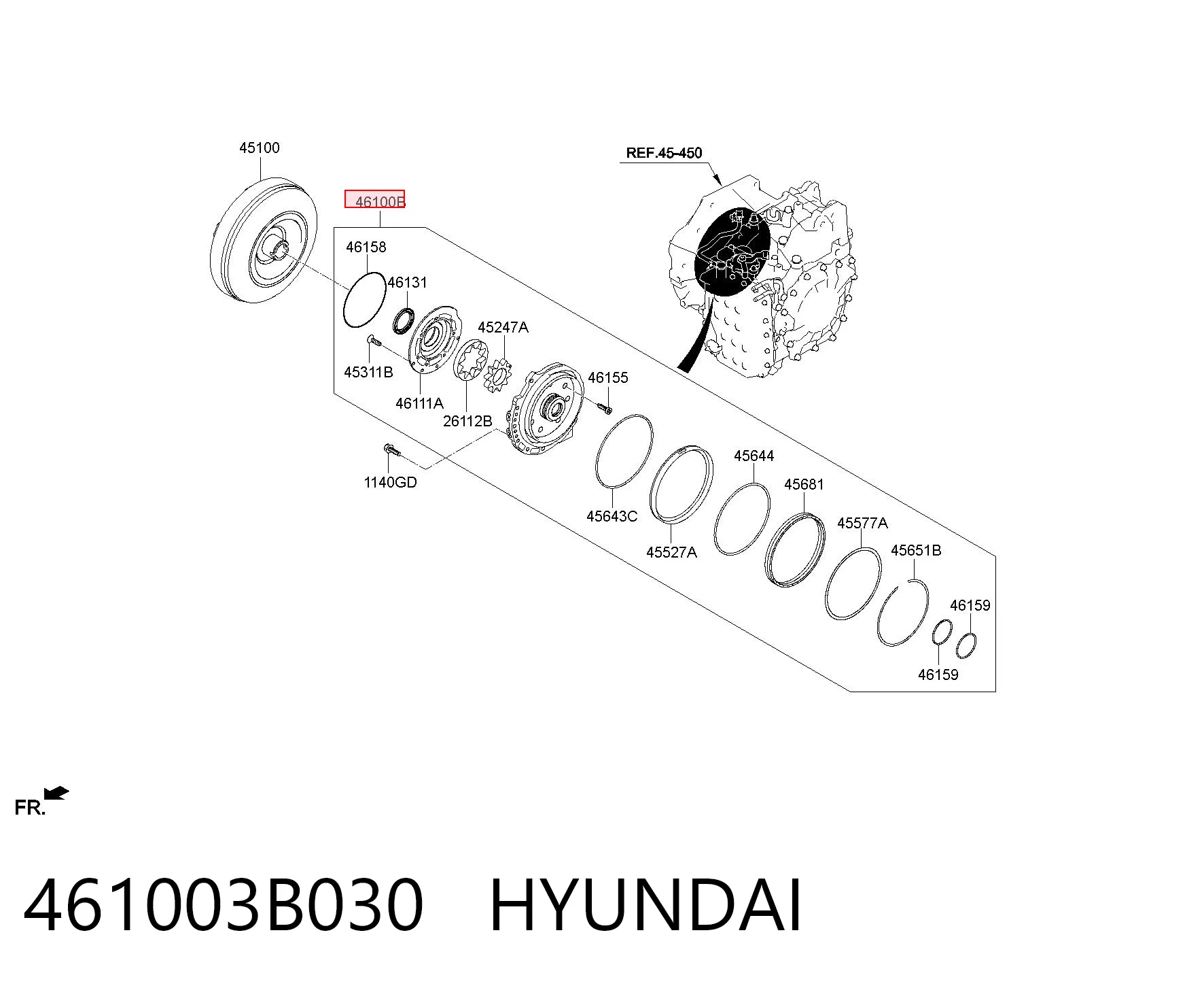 461003B030 Hyundai/Kia Масляный насос двигателя