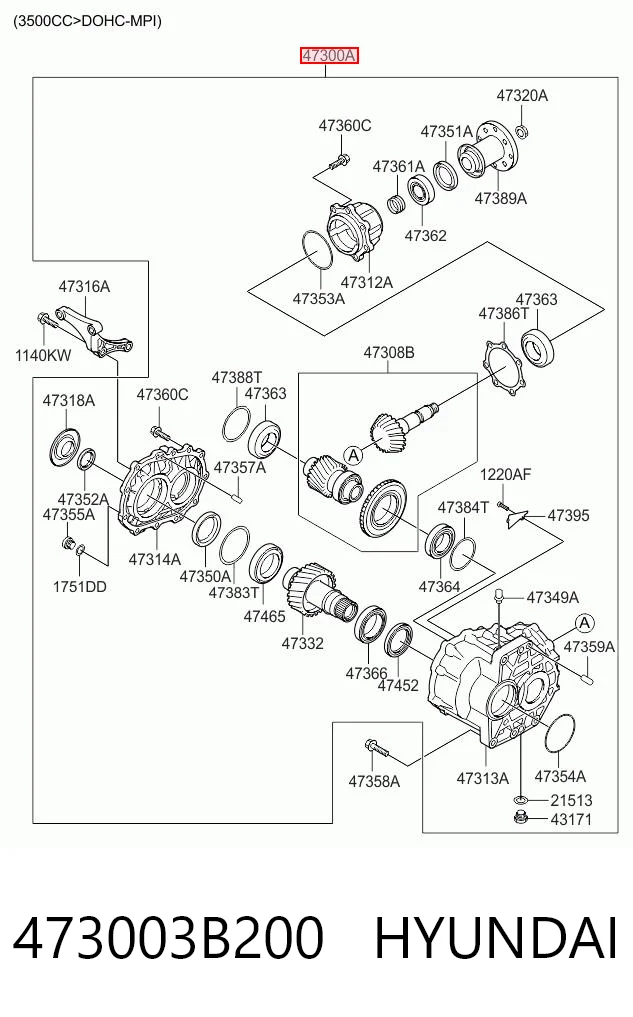 473003B200 Hyundai/Kia Раздатка, коробка раздаточная