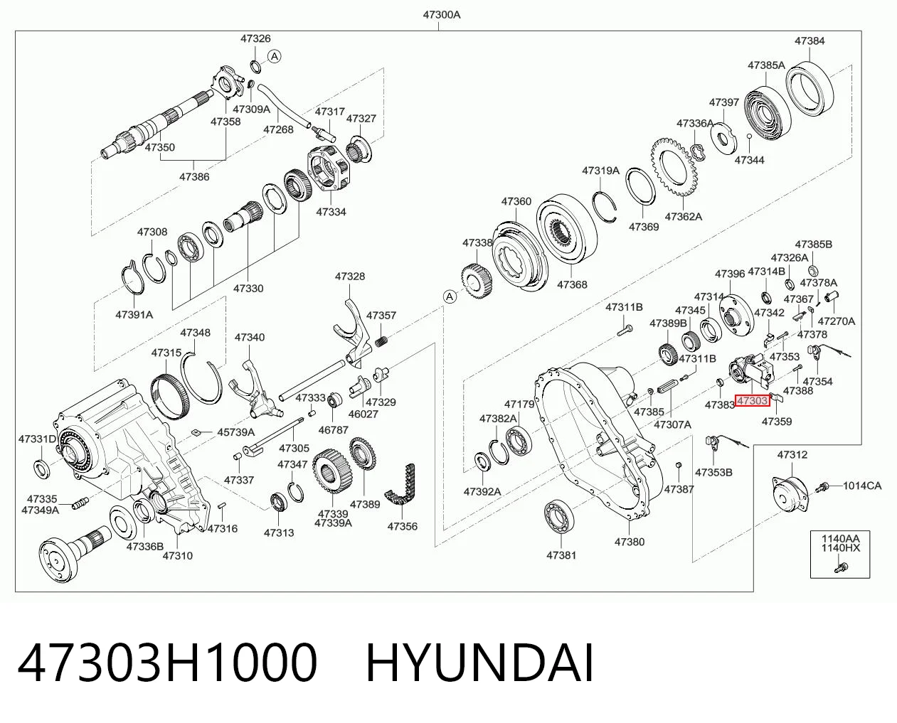 47303H1000 Hyundai/Kia Двигатель управления раздаточной коробкой
