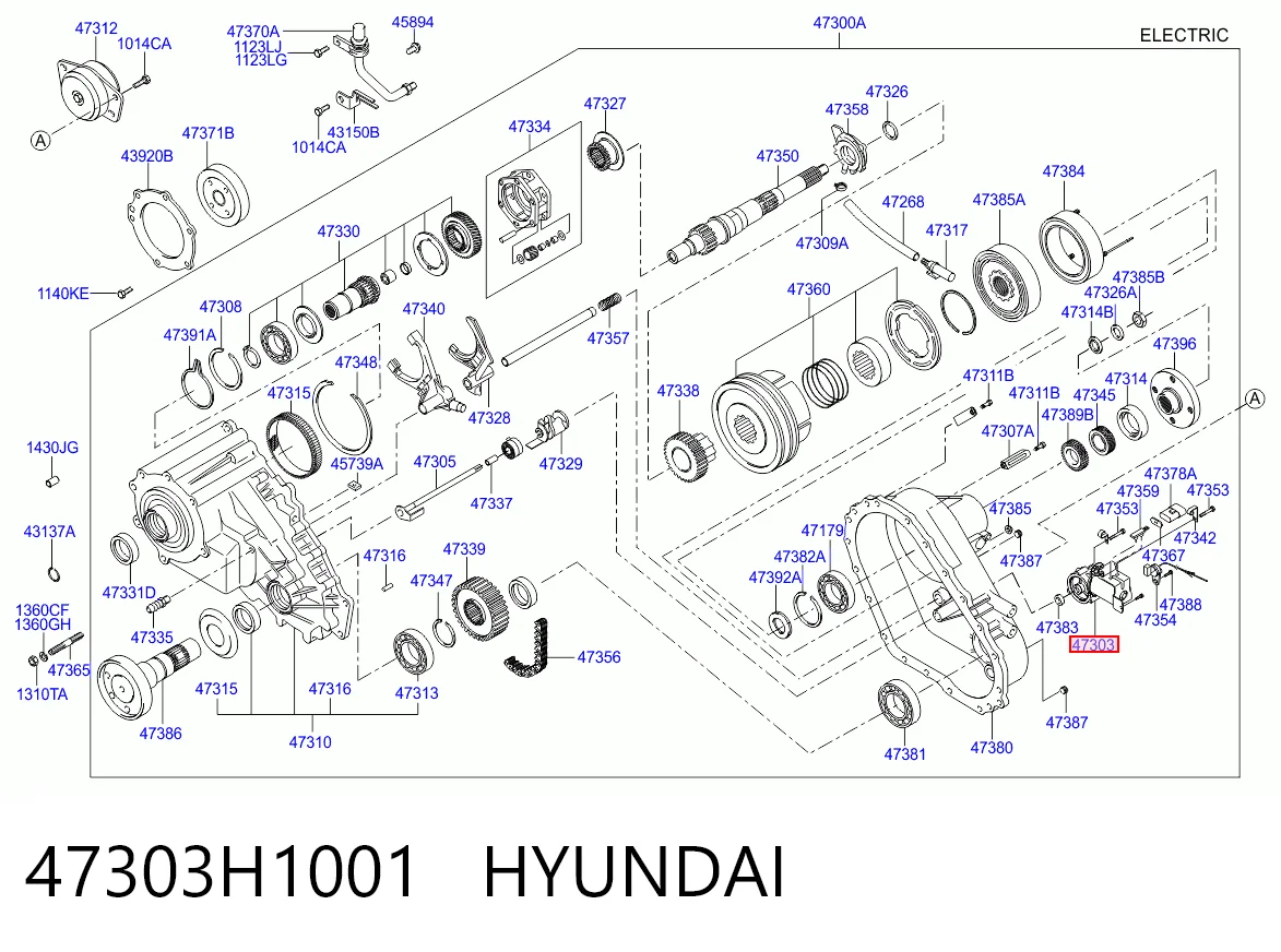 47303H1001 Hyundai/Kia Двигатель управления раздаточной коробкой