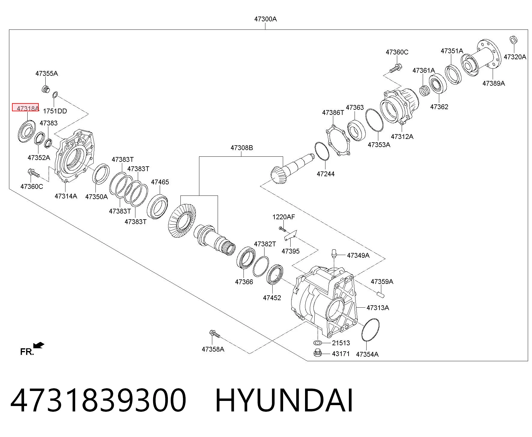 4731839300 Hyundai/Kia Пыльник сальника раздаточной коробки правый