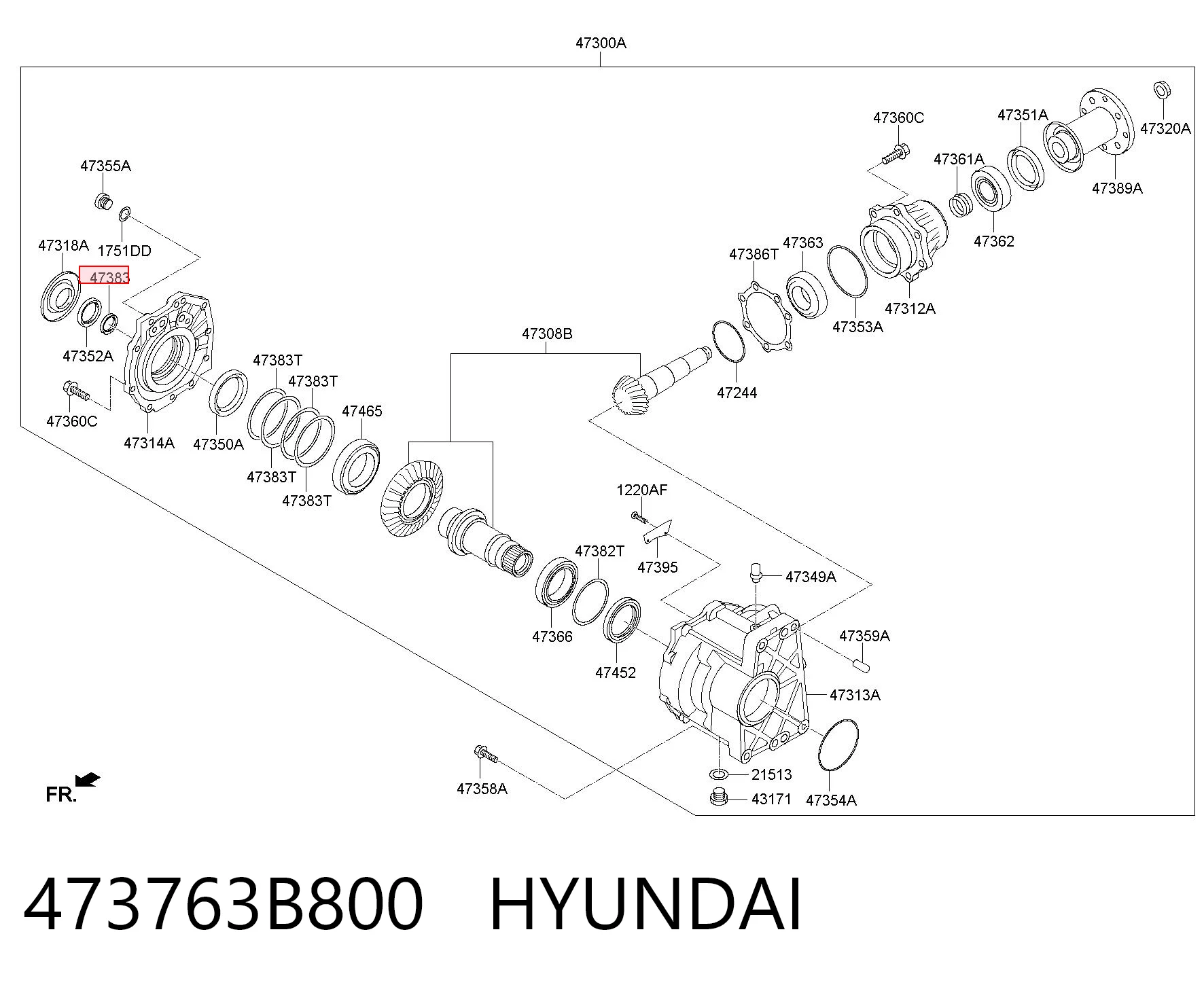 473763B800 Hyundai/Kia Сальник раздаточной коробки, задний, выходной