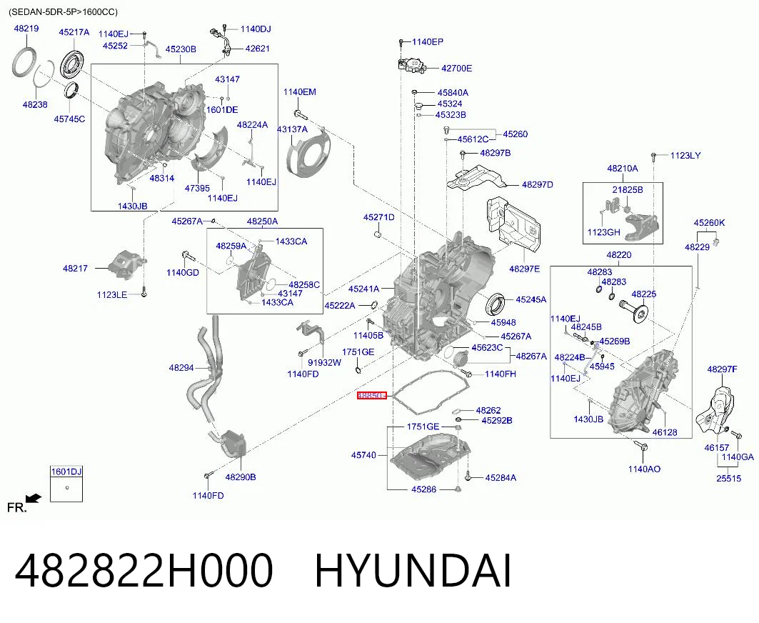 482822H000 Hyundai/Kia Прокладка поддона АКПП/МКПП