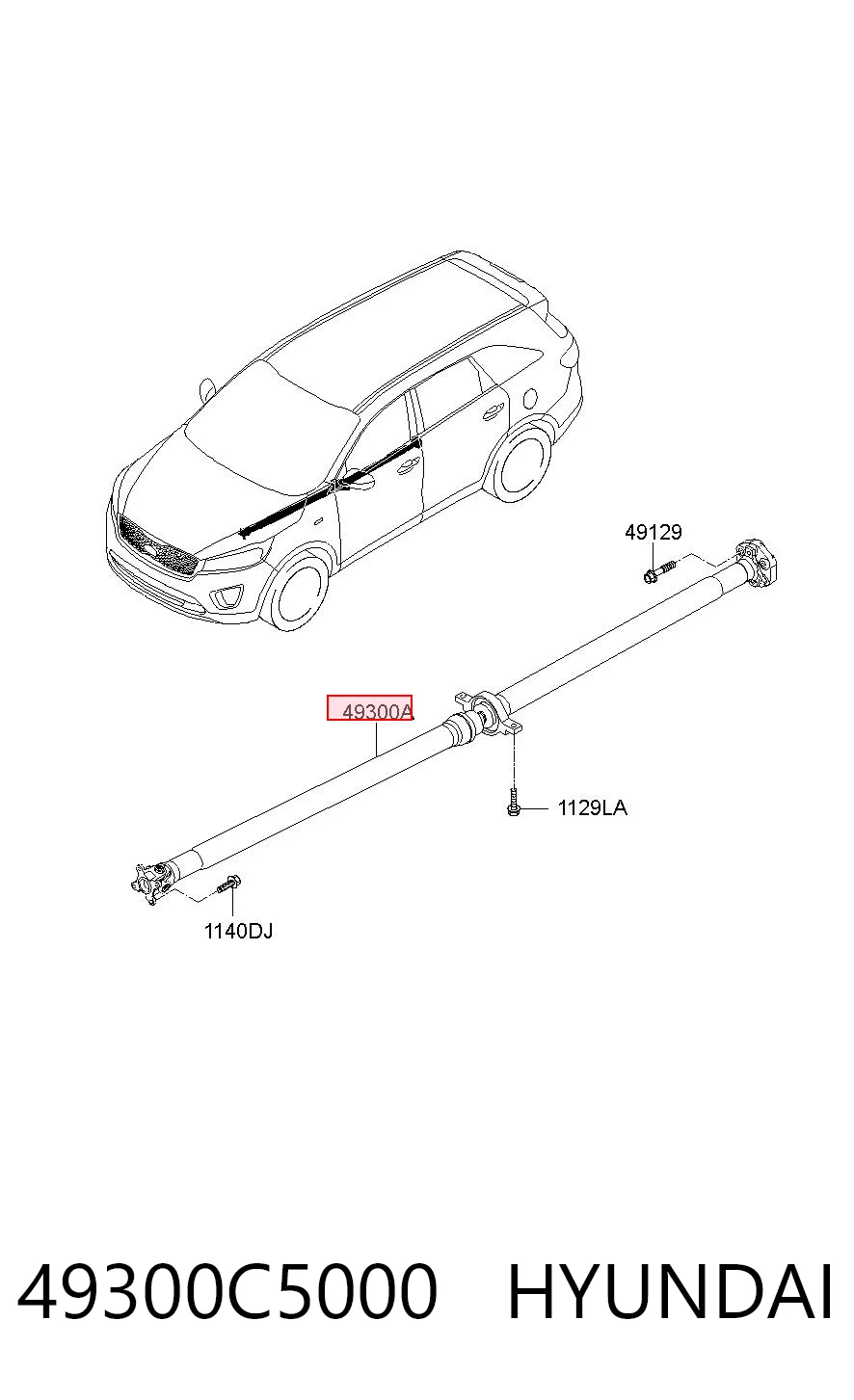 49300C5000 Hyundai/Kia Карданный вал заднего моста