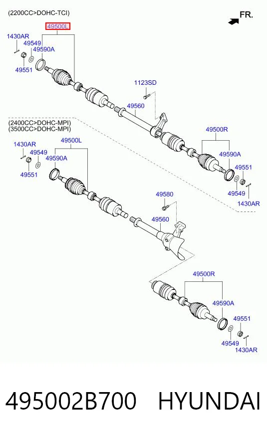 Левая полуось BGA DS3608
