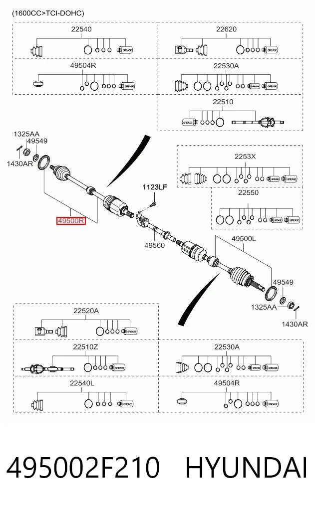 Привод передний правый KIA Cerato I седан (LD) (2004 - 2008) цена, от 126.24 USD