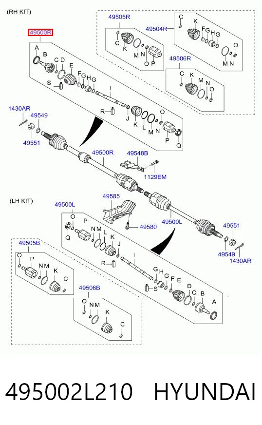 Купить Правая полуось Хендай И30  FD