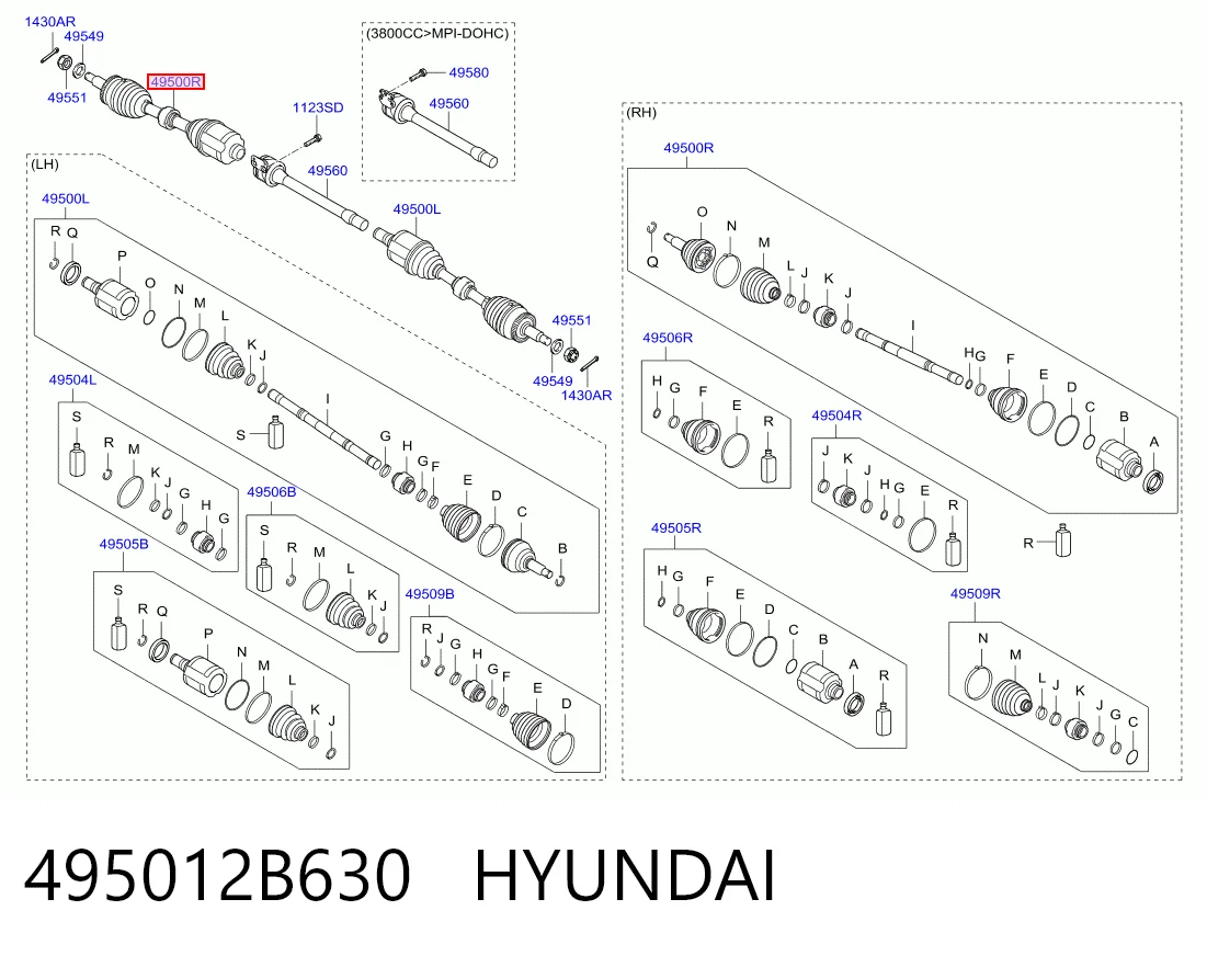 Полуось передняя, правая на Hyundai Veracruz  