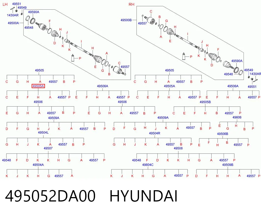 Шарнир угловых скоростей внутренний передний Hyundai Elantra III седан (XD) (2000 - 2006) цена, от 34.48 USD