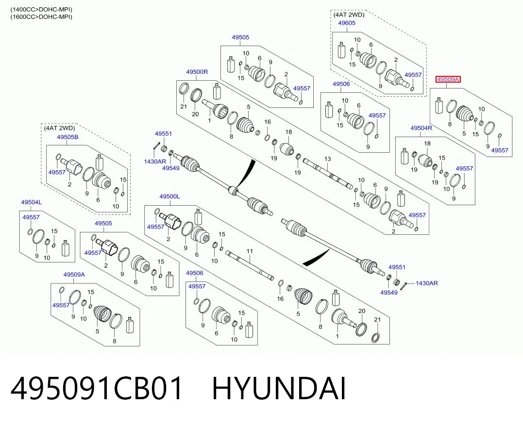 495091E010 Onnuri Пыльник шарнира привода