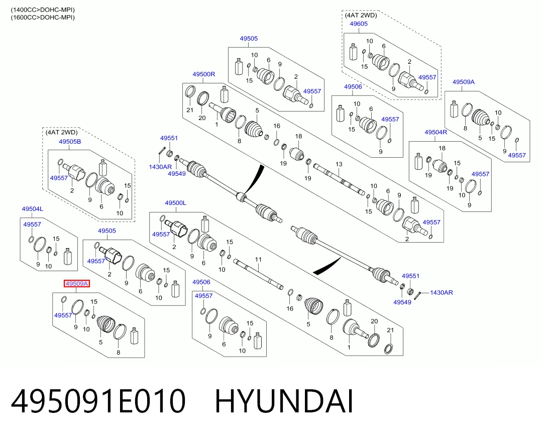 Пыльник ШРУСа наружный 495091E010 Onnuri