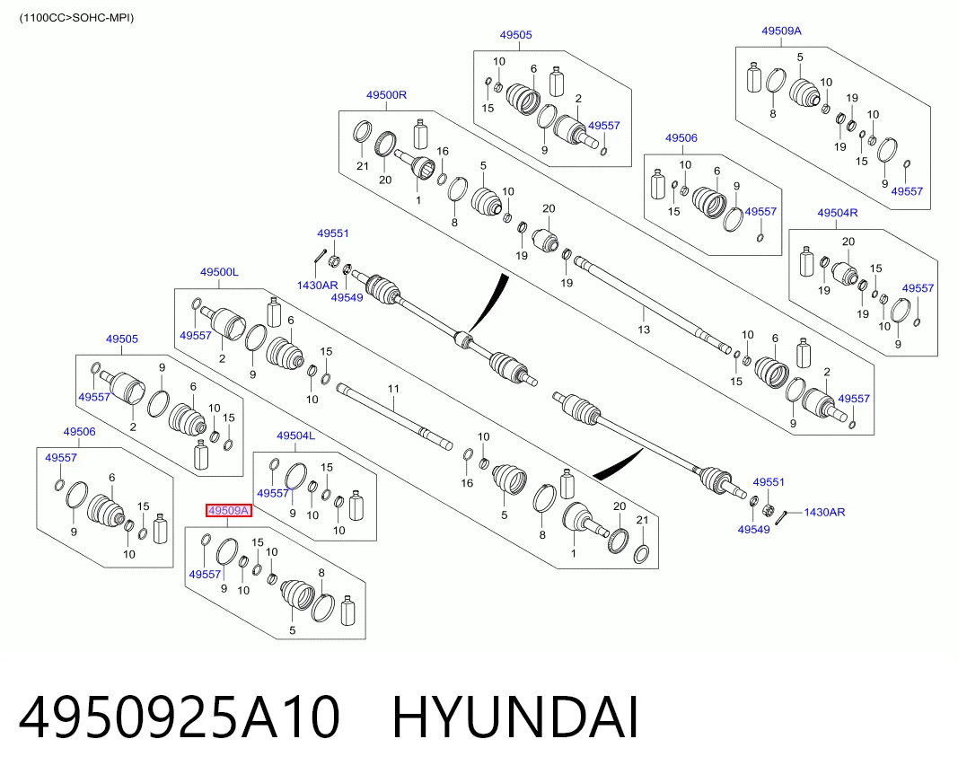 Пыльник ШРУСа передней полуоси наружный Onnuri 495091E010