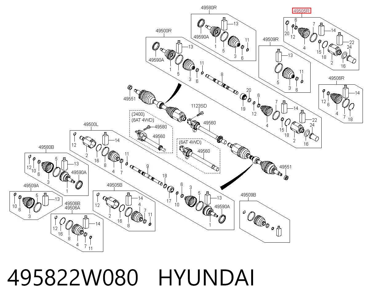 Шарнир привода внутренний Hyundai Santa Fe III внедорожник (DM) (2012 - 2018) цена, от 88.37 USD