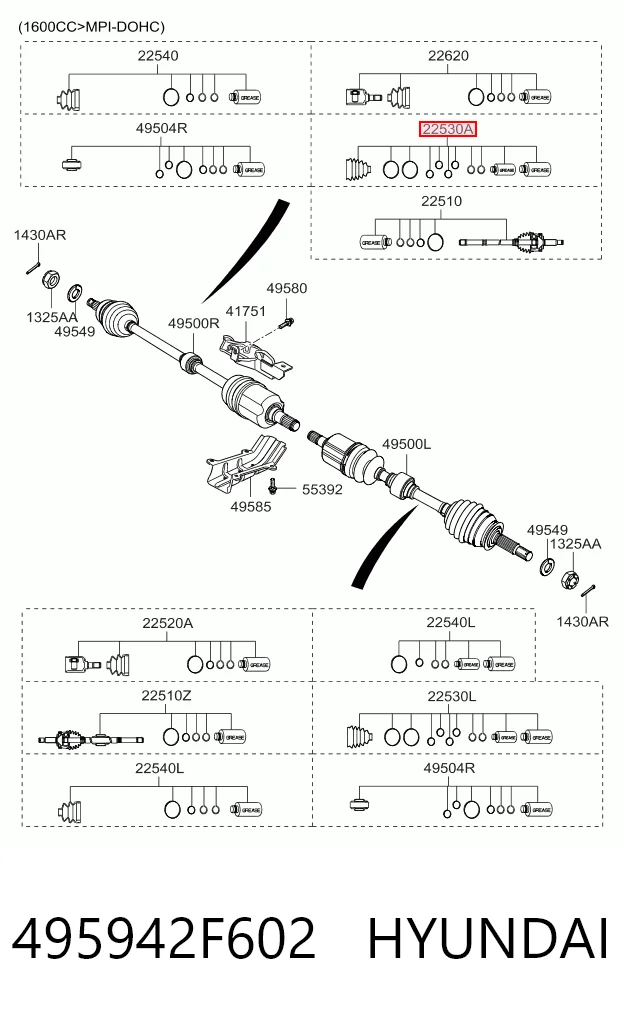 HY0087 DAC Пыльник ШРУСа наружный, правый