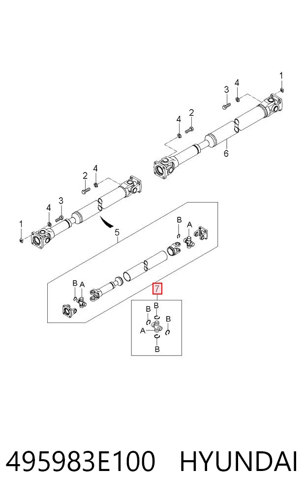 495983E100 Hyundai/Kia Крестовина карданного вала