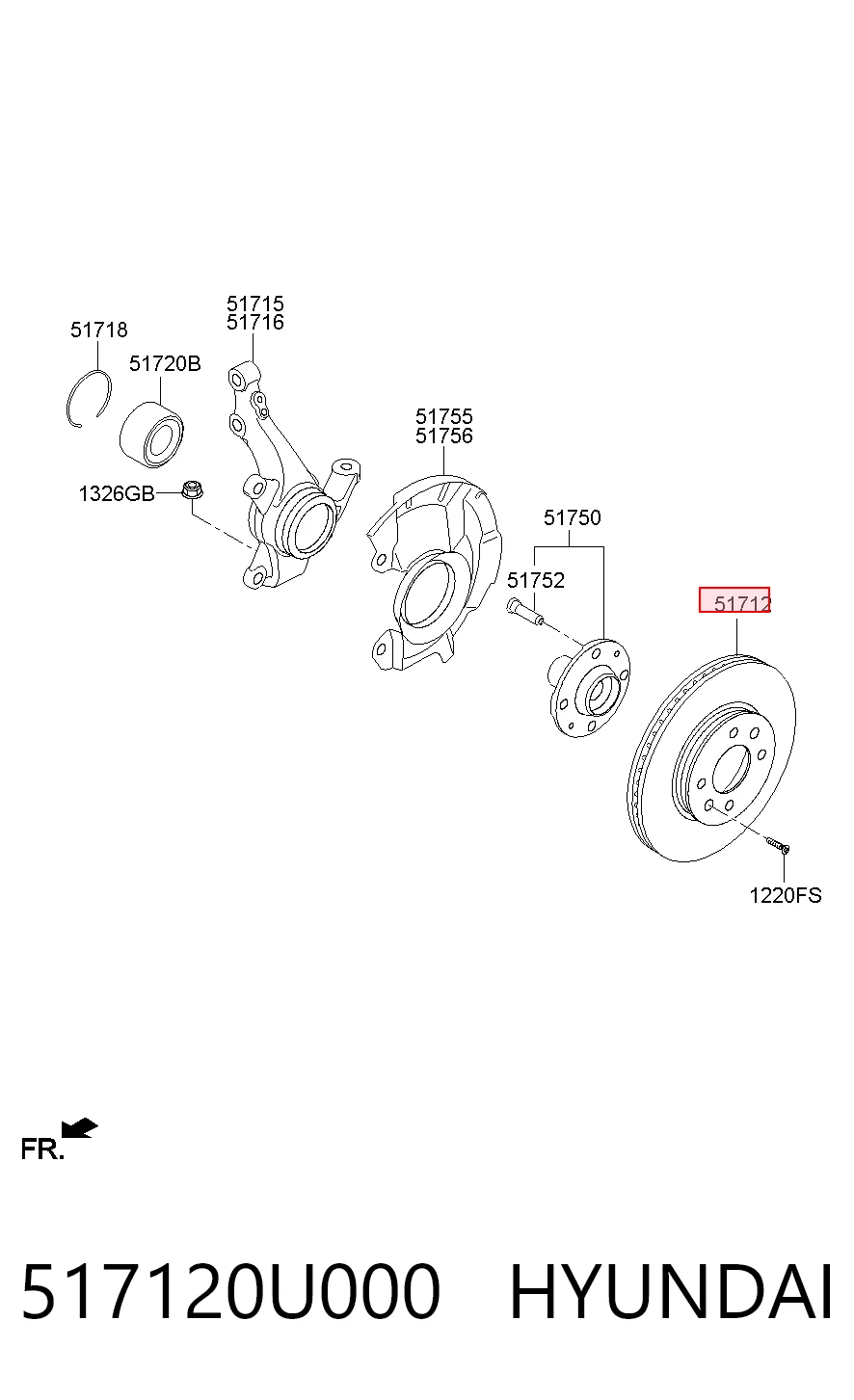 517120U000 Hyundai/Kia Диск тормозной передний
