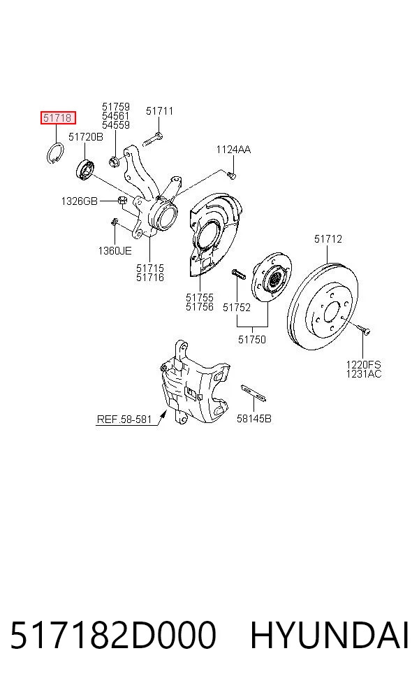517182D000 Hyundai/Kia Подшипник ступицы передней