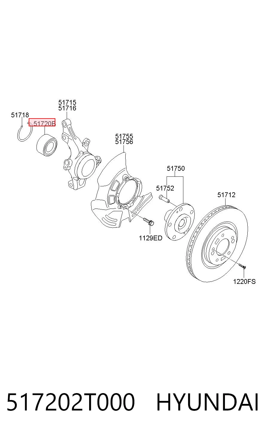 517202T000 Hyundai/Kia Подшипник ступицы передней