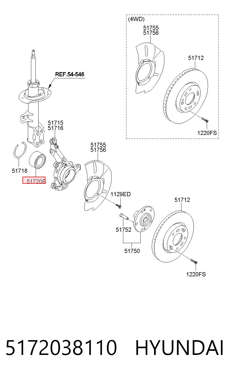 5172038110 Hyundai/Kia Подшипник ступицы передней