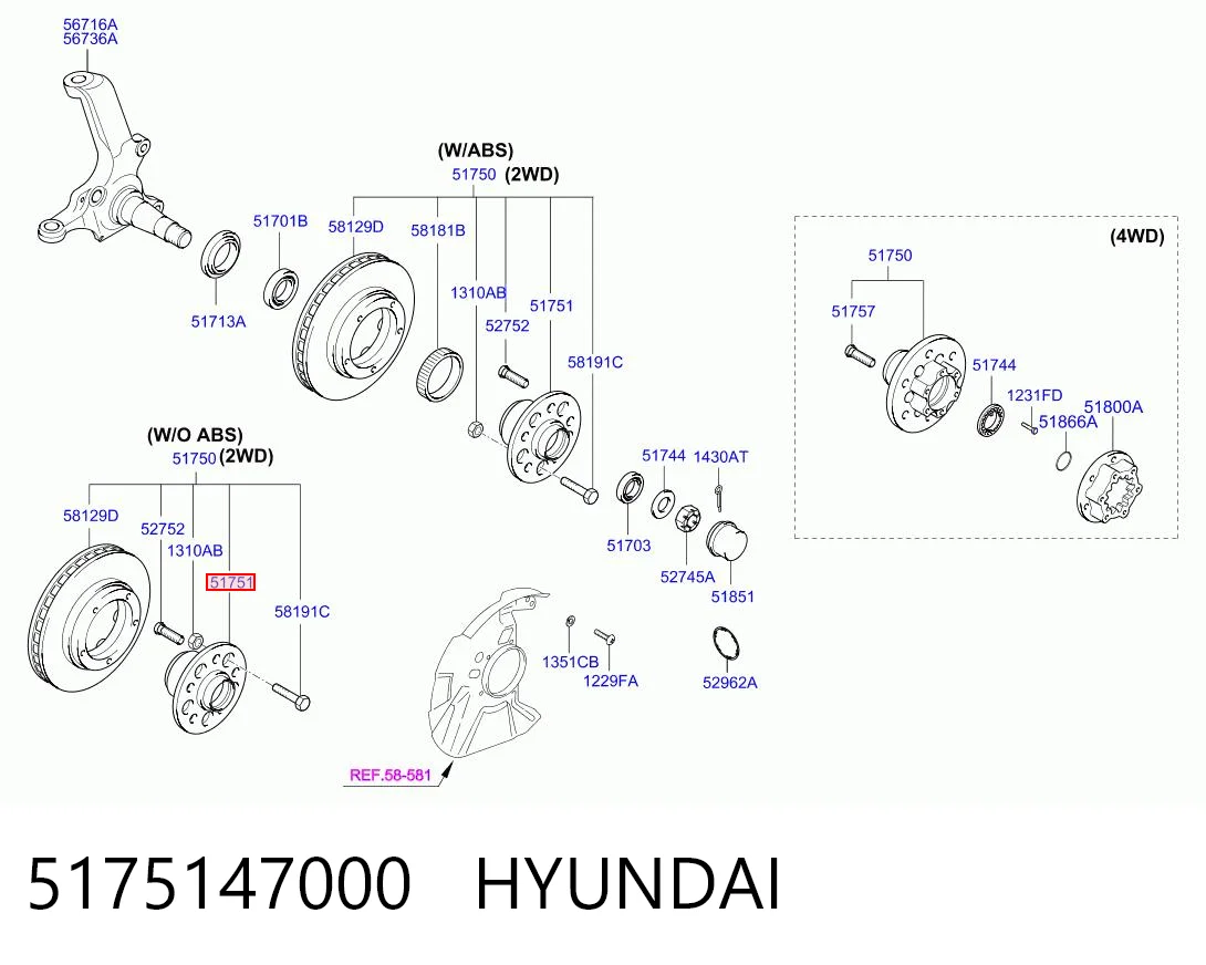Ступицы передних колес Chrysler 5175147000 цена, от 34.46 USD