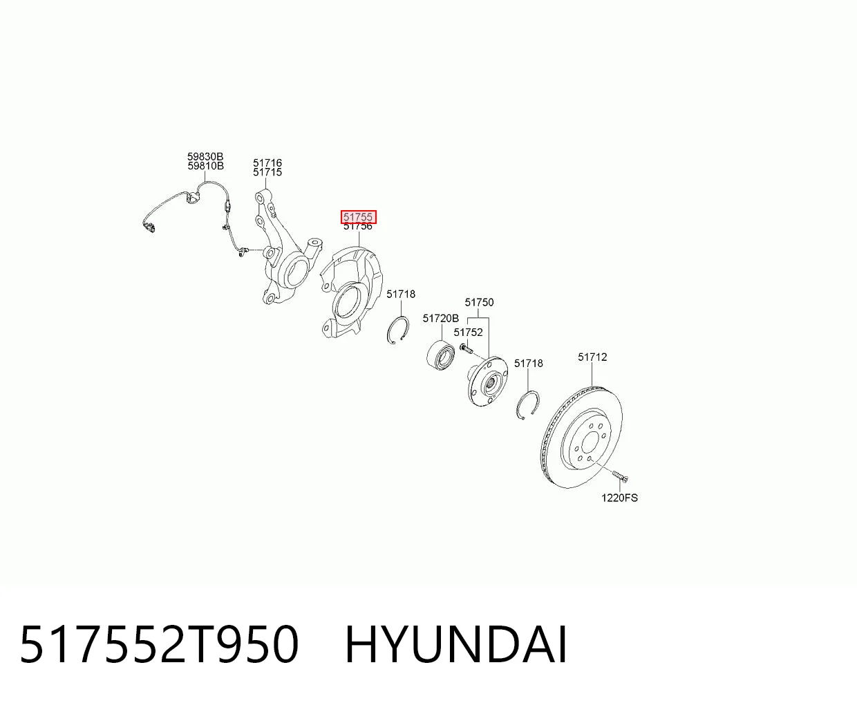 517552T950 Hyundai/Kia Пыльник тормозного диска переднего левого