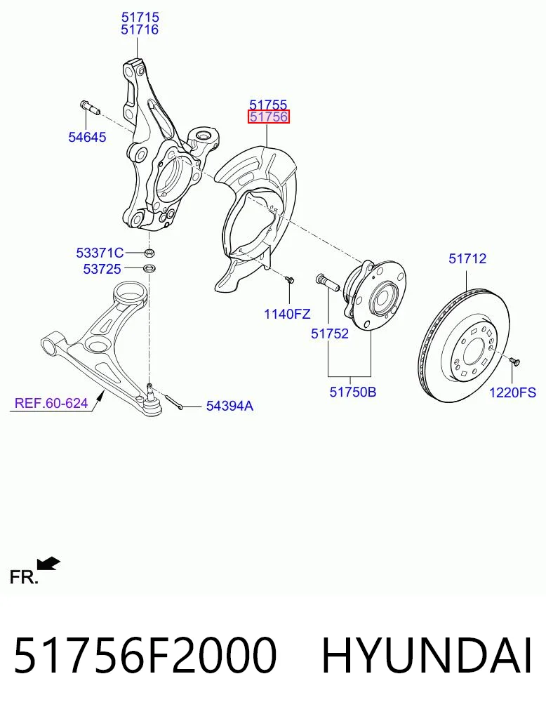 51756F2000 Hyundai/Kia Пыльник тормозного диска переднего