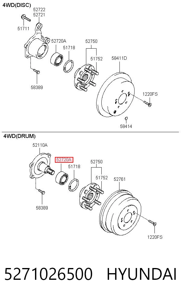 5271026500 Hyundai/Kia Подшипник ступицы задней