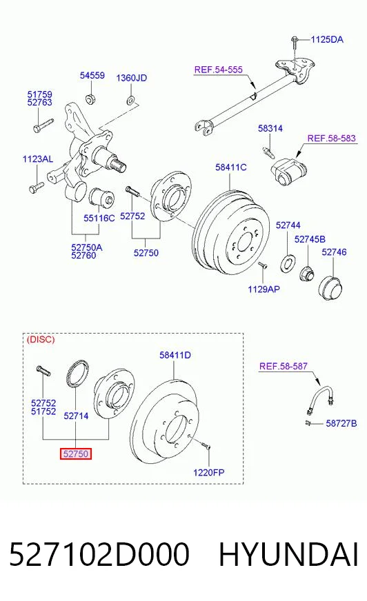 Купить 527102D000 MCB Задняя шпиндель