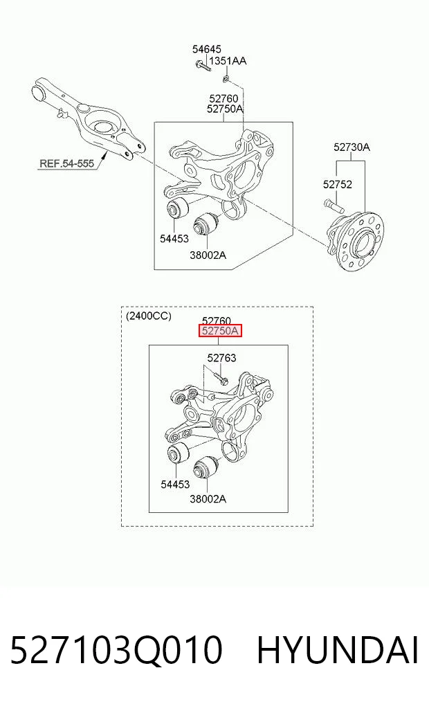 527103Q010 Hyundai/Kia Цапфа левая