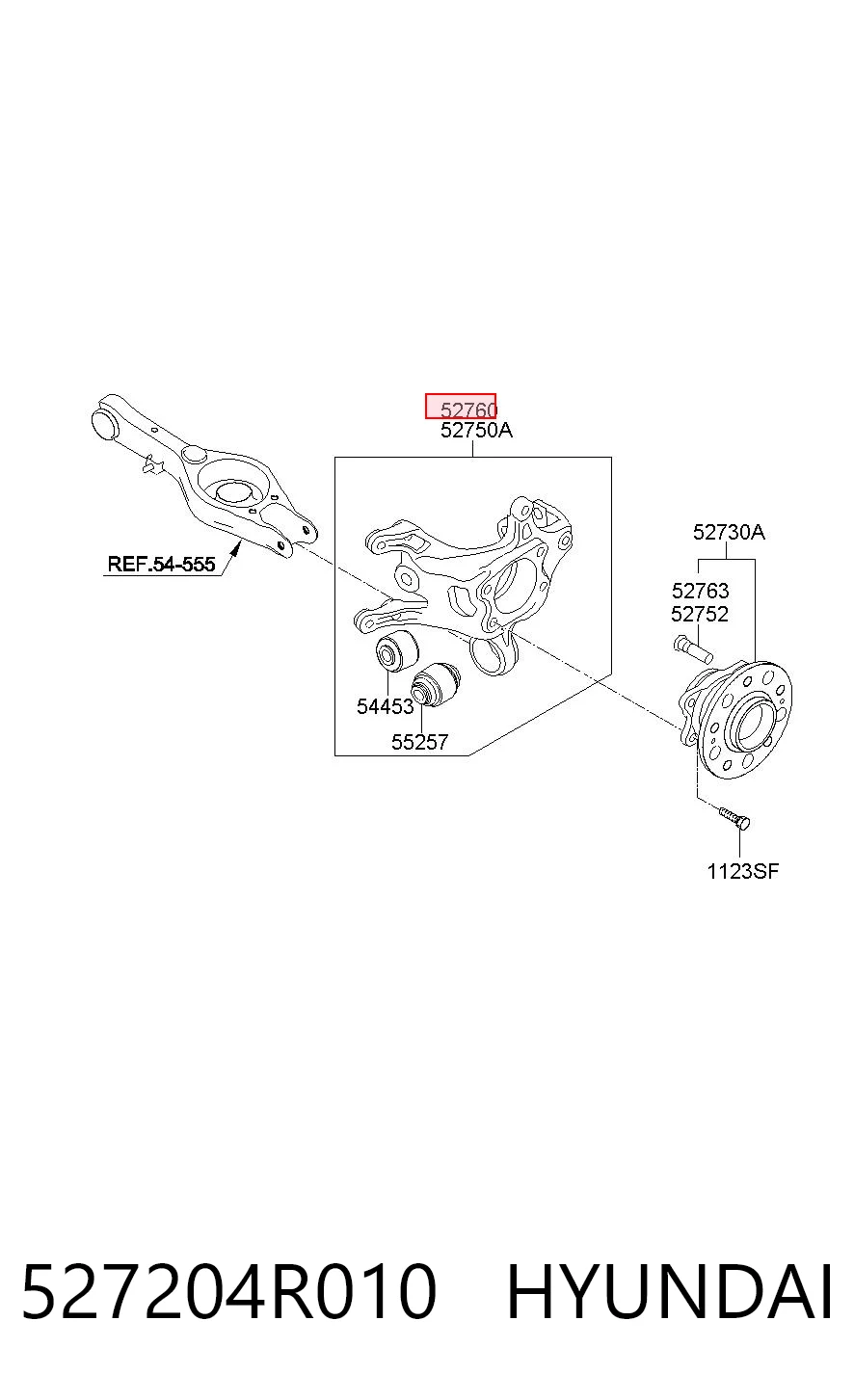 527204R010 Hyundai/Kia Цапфа правая