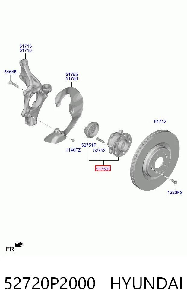 52720P2000 Hyundai/Kia Ступица колеса передняя