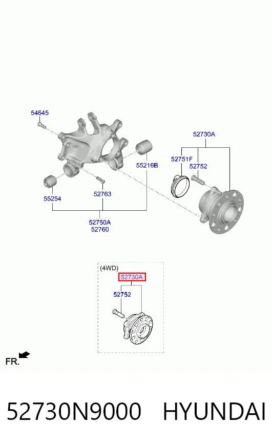 52730N9000 Hyundai/Kia Ступица задняя