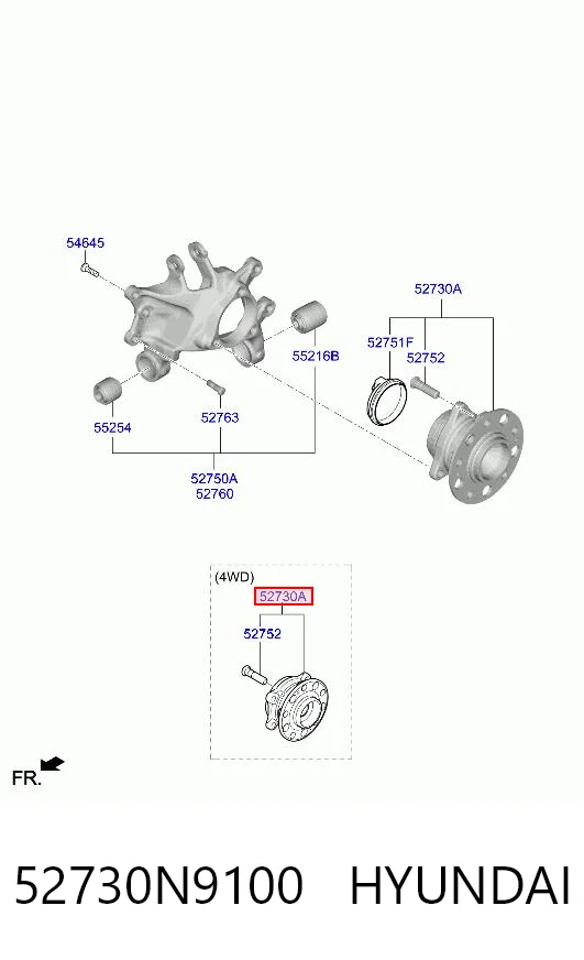 52730N9100 Hyundai/Kia Ступица задняя