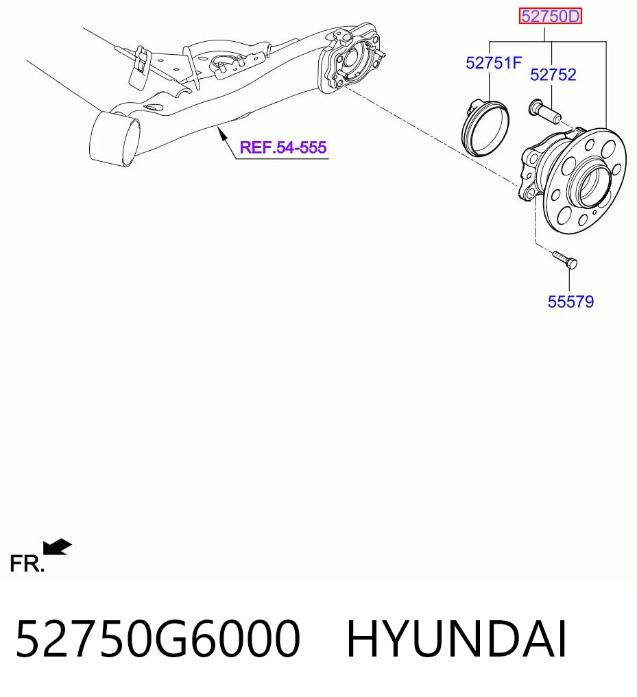 52750G6000 Hyundai/Kia Ступица задняя