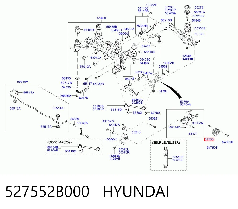 527552B000 Hyundai/Kia Шпилька колесная, задняя