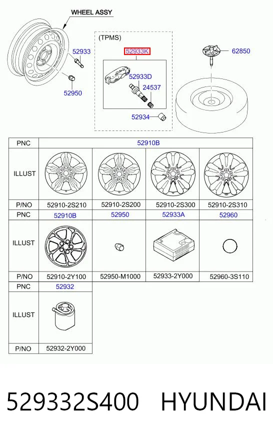 529332S400 Hyundai/Kia Манометр воздушный