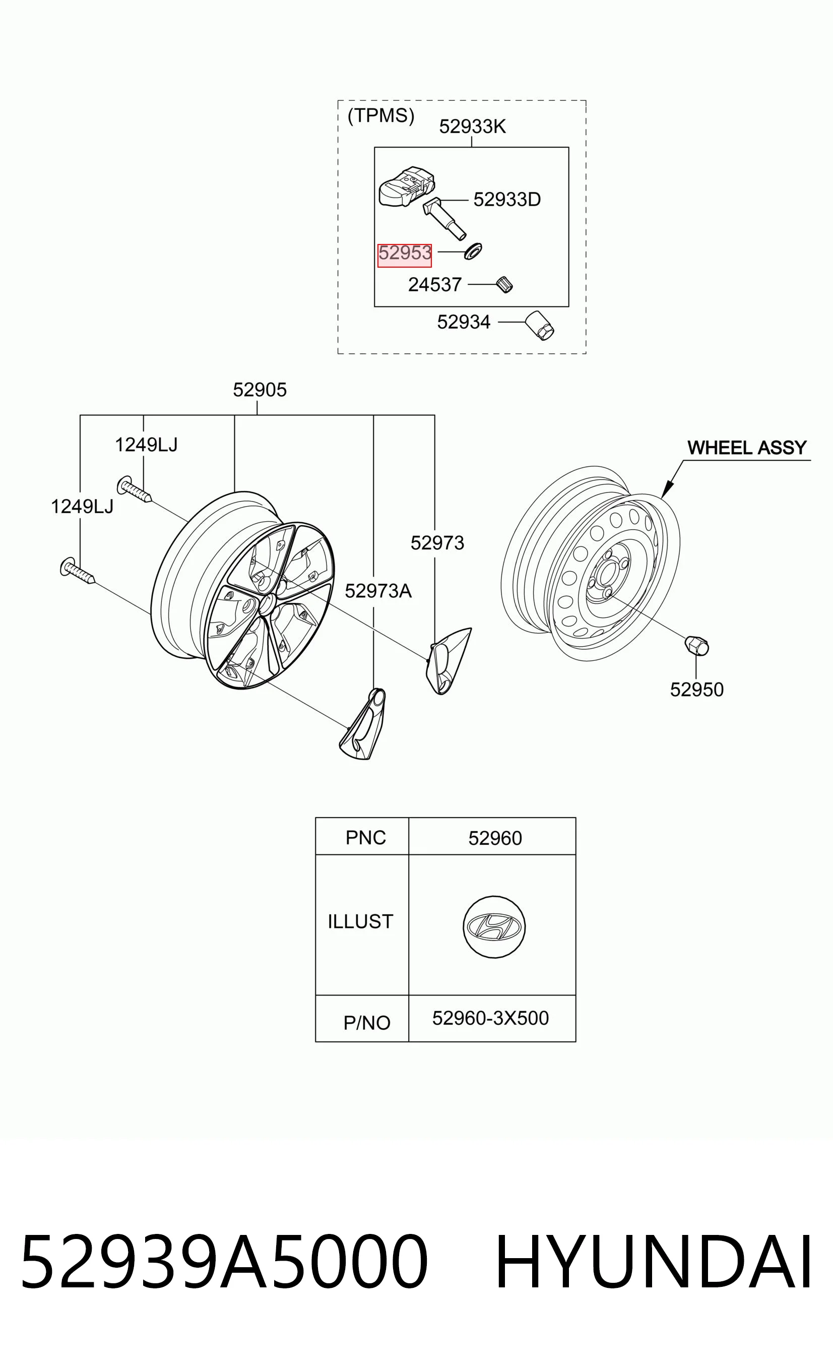 52939A5000 Hyundai/Kia 