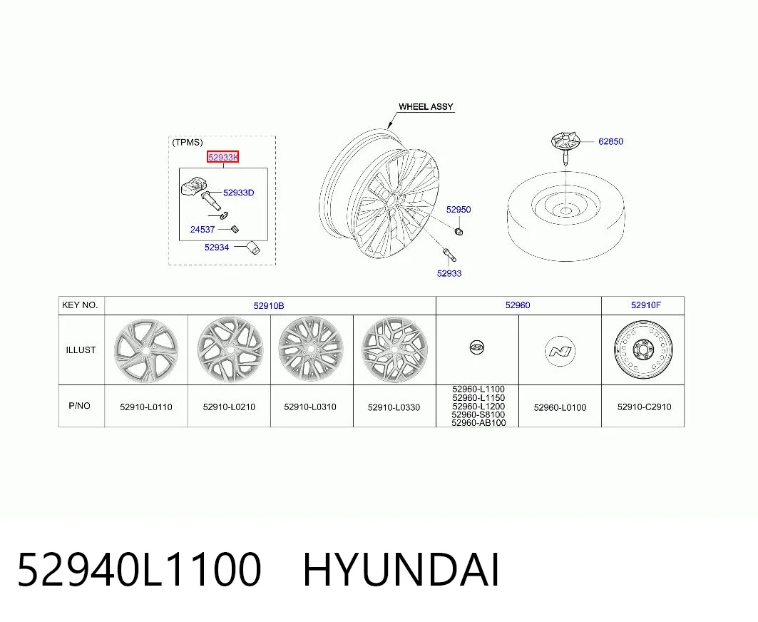 52940L1100 Hyundai/Kia Манометр воздушный