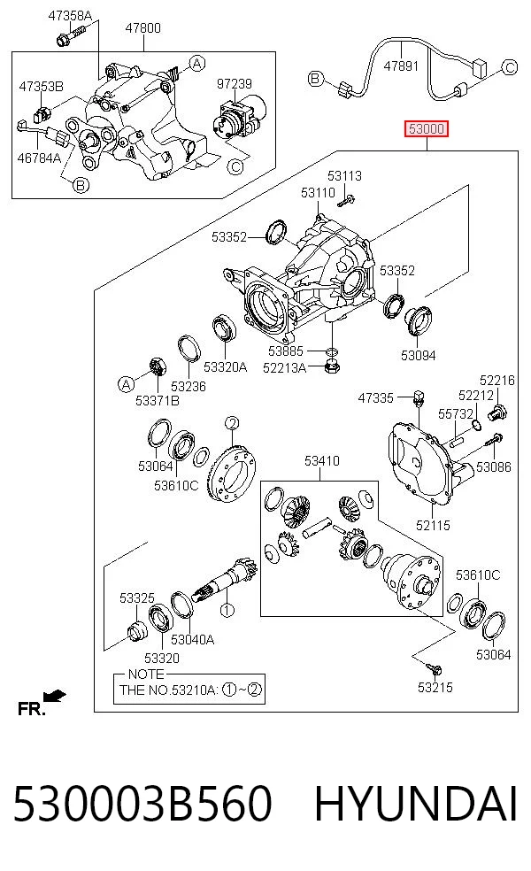 530003B560 Hyundai/Kia Задний дифференциал редуктор