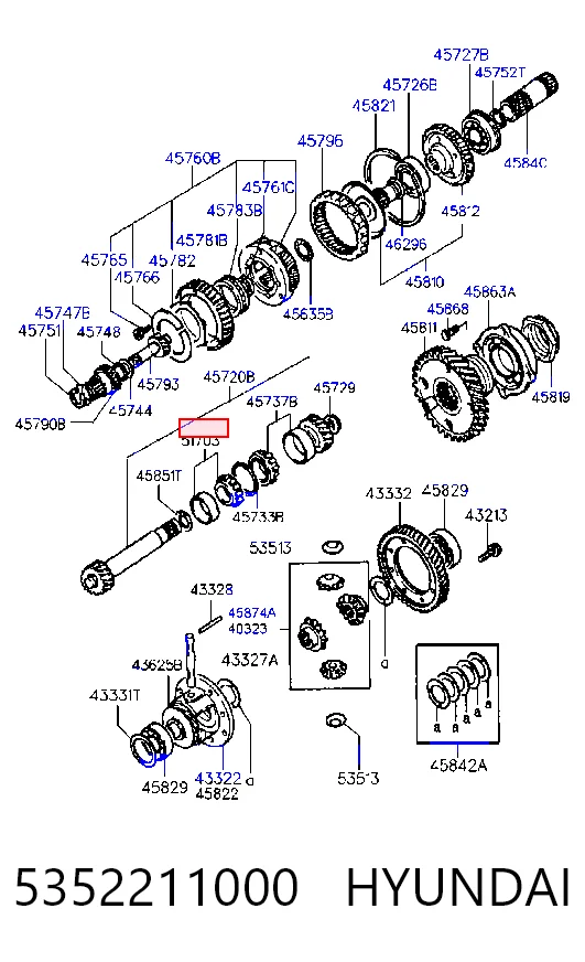 5352211000 Hyundai/Kia Подшипник полуоси заднего моста внутренний