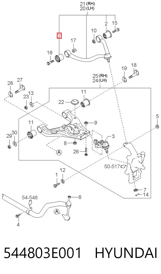 544803E001 Peugeot/Citroen Сайлентблок верхней передней подвески