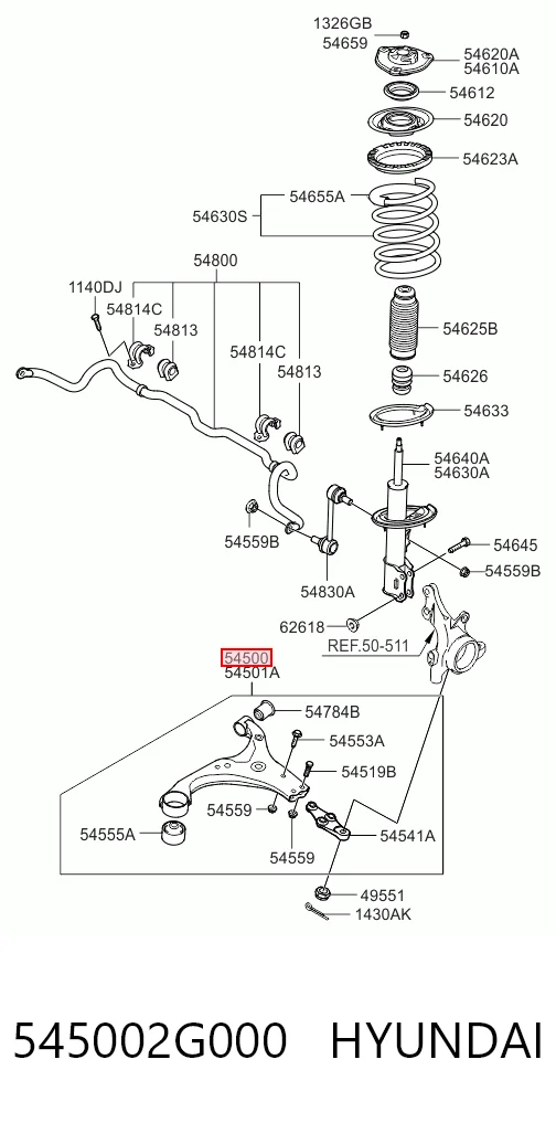 Рычаг передней подвески левый KM0702465 KAP