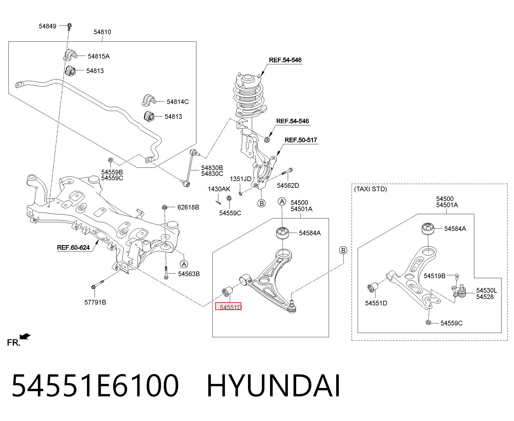 54551E6100 Hyundai/Kia Сайлентблок нижнего переднего рычага