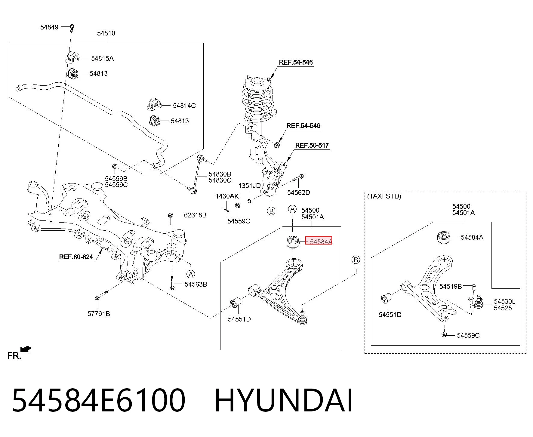 54584E6100 Hyundai/Kia Сайлентблок нижнего переднего рычага