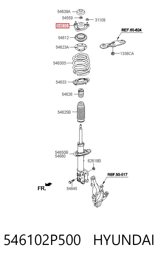 Опора переднего амортизатора MCC010577 Mando