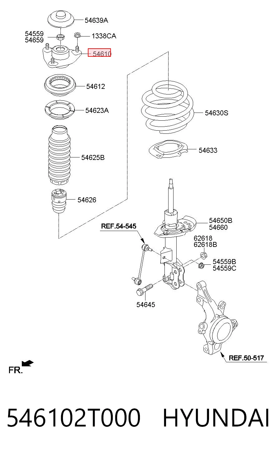546102T000 Hyundai/Kia Подушка амортизатора переднего