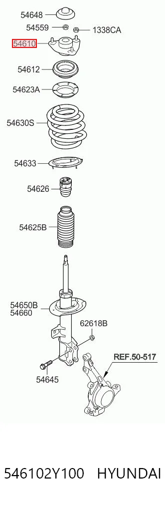 546102Y100 Hyundai/Kia Подушка амортизатора переднего