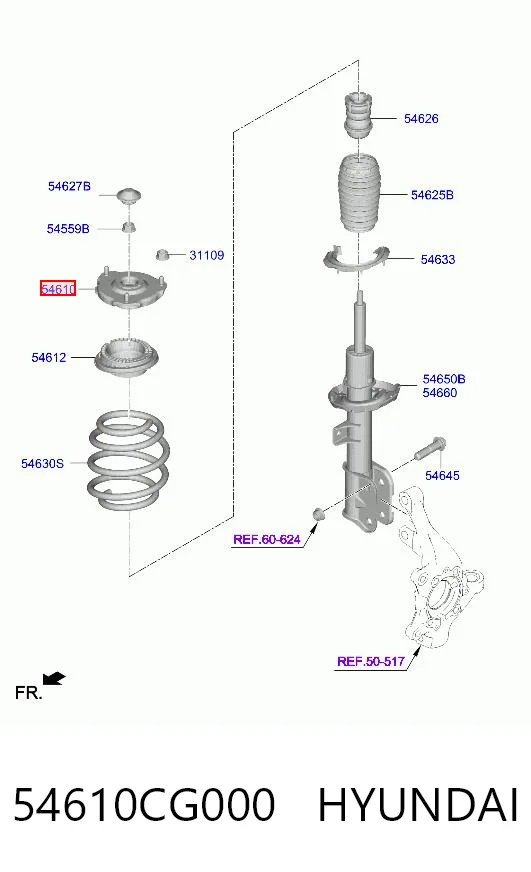 54610CG000 Hyundai/Kia Подушка амортизатора переднего