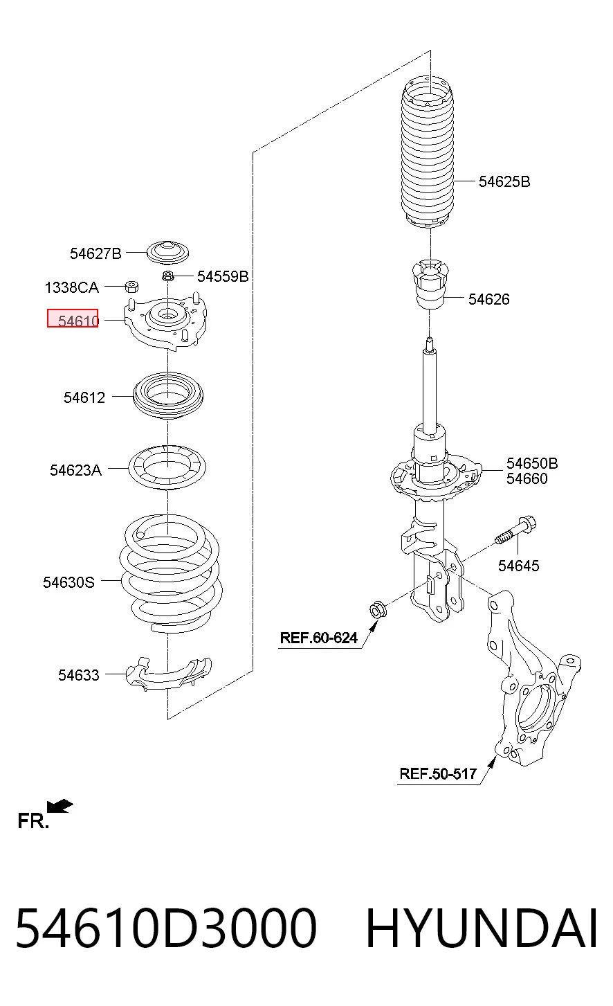 54610D3000 Hyundai/Kia Подушка амортизатора переднего